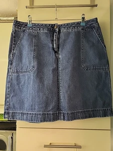 Boden Size 14 Regular Blue Denim Skirt 19" Long - Picture 1 of 5