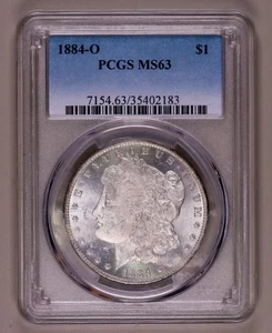 1884-O Morgan Dollar PCGS MS63 ***RARA MONETA ORIGINALE BLAST WHITE*** - Foto 1 di 4