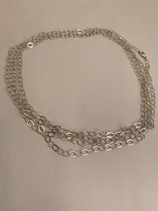 Sterling Silver 99” L Ne K lace Super Long Flat Links 29.4 Gr Clasp - Picture 1 of 7