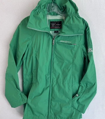 Impermeable para mujer ZeroXposur verde medio impermeable cremallera completa con capucha ligero Foto 1 de 4