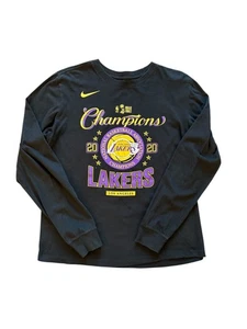 Nike Los Angeles Lakers 2020 NBA Champions Long Sleeved Adult Size M T-shirt - Picture 1 of 4