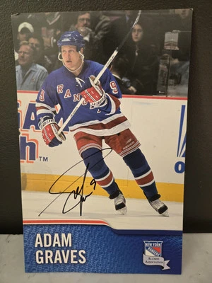 Foto de hockey firmada por Adam Graves NY Rangers 6x9,5 Foto 1 de 2
