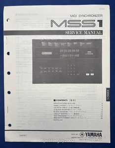 Original Yamaha MSS1 MIDI Synchronizer Service Manual - Picture 1 of 1