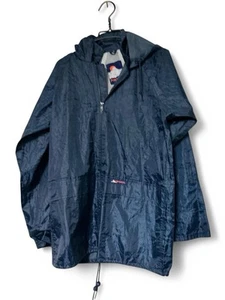 Portwest Waterproof Jacket Reusable Unisex Navy Blue Nylon PVC Coated L31 W22 - Picture 1 of 5
