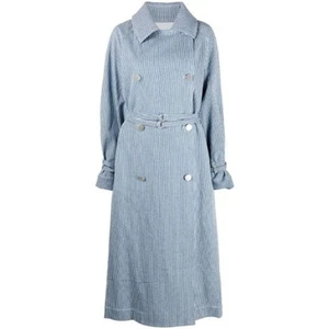 Gabardina Remain Birger Christensen algodón azul blanco rayas 40 grande nueva con etiquetas - Imagen 1 de 11