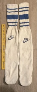 Vintage Nike Tube Socks 70s 80s Tall Stripe Striped Light Blue Sport - Picture 1 of 3
