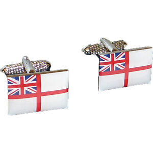 Royal Navy Ensign Cufflinks - Onyx Art - Gift Boxed - Union Jack Flag Cuff Links