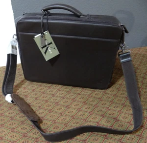 Bolso Mensajero Calvin Klein Cuero Marrón, Correa para el Hombro Estuche de Negocios ¡NUEVO! - Imagen 1 de 15