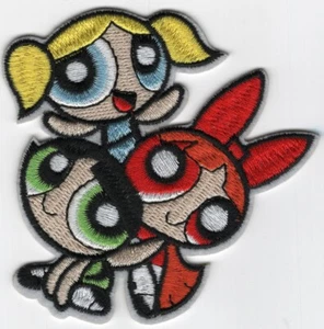 Parche bordado de imágenes de cabeza de trío de grupo de series de televisión animadas Powerpuff Girls NUEVO - Imagen 1 de 1