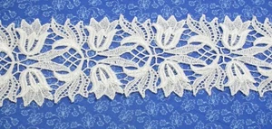 Encaje Venecia 2 7/8" (73 mm) blanco antiguo precio por yarda - Imagen 1 de 1