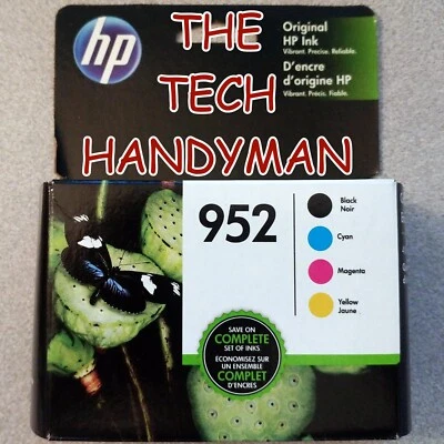 PACK DE 4 TINTAS HP GENUINAS 952 NEGRAS Y DE COLOR (CAJA AL POR MENOR) OFFICEJET PRO 8740 Foto 1 de 3