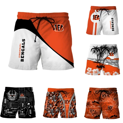 Cincinnati Bengals Football Beach Board Shorts Summer Drawstring Swim Trunks Cover