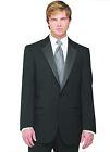 Sizes 34-64 Reg. 6-Piece Tuxedo Package w/Flat Front Pants, Silver Vest & Tie