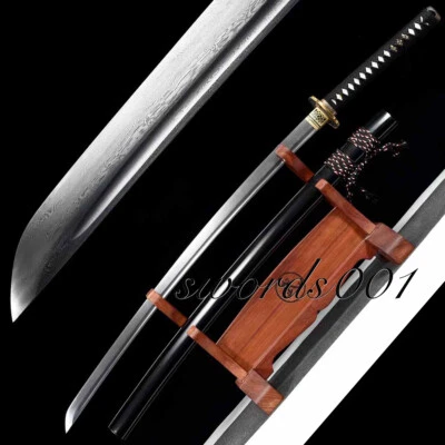 ESPADA JAPONESA SAMURAI KATANA FEITA À MÃO DAMASCO AÇO DOBRADO AFIADA PONTA COMPLETA - Imagem 1 de 4