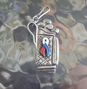 P.G.A 1 GOLFTASCHE PATRIOT rot, weiß, blau BAND ZINN REISSVERSCHLUSS ZIEHER oder ANHÄNGER - Bild 1 von 2