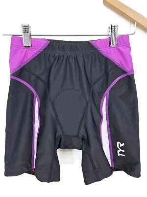 Nuevo TYR Competitor 6 pulgadas Tri Short Mujer S Negro Púrpura Compresión Amp-Pad Foto 1 de 4