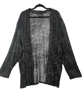 Maggie Barnes Womens Abstract Speckled Cardigan Size 4X Slinky Relaxed Travel - Picture 1 of 10