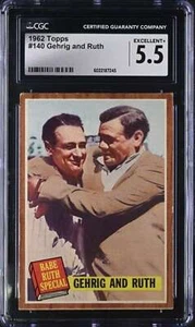 1962 TOPPS #140 LOU GEHRIG/BABE RUTH CGC 5.5 EXCELLENT + YANKEES 3159 - Picture 1 of 2