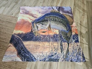 Rustic Shower Curtain Bass Fish Ocean Sunrise Farmhouse Rings/liner 70x70IN D163 - Picture 1 of 5