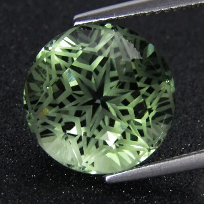 Piedra preciosa mágica redonda de 11 mm de amatista verde natural (prasiolita) de 5,57 quilates Foto 1 de 3