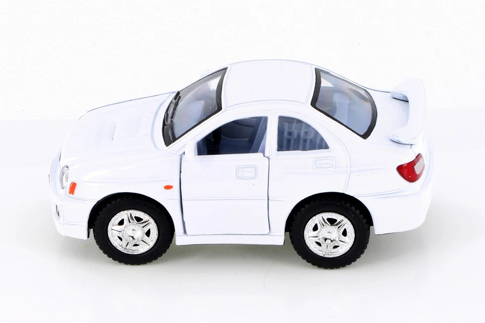 Subaru Impreza WRX 2002 sedán techo rígido, blanco - Kinsmart 4015D - coche a escala de 4" Foto 1 de 1