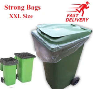 Black Clear Wheelie Bin Liners Bags Refuse Sacks Strong Bin Liner XXL Size - Picture 1 of 1