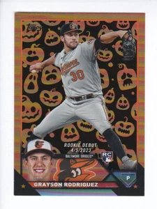 2023 Topps Update Series #US35 GRAYSON RODRIGUEZ RD Rookie Debut JACK-O-LANTENS - Picture 1 of 2