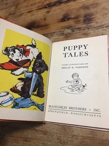 PUPPY TALES The Little Color Classics McLoughlin 1940 Parsons Illustrated #829 - Picture 1 of 12