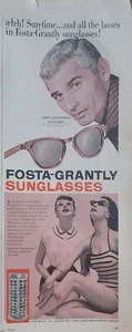 Gafas de sol Fosta Grantly, Jeff Chandler-Foxfire vintage 1955 anuncio de moda - Imagen 1 de 1