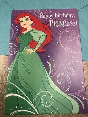 ¡Feliz cumpleaños princesa Disney! Tarjeta de felicitación Little Mermaid Pretty Hallmark Foto 1 de 4