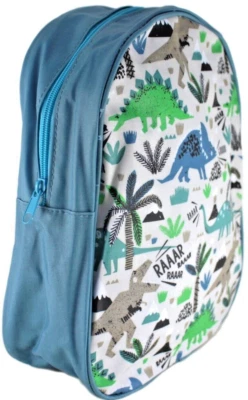 GISELA GRAHAM 30cm RUCKSACK blau PVC abwischbar Dinosaurier Kinder Tragetasche - Bild 1 von 4