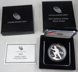2012-W Infantry Soldier Commemorative Proof Silver Dollar US Mint Box COA - Picture 1 of 4