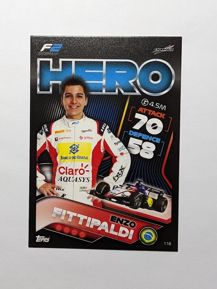 2022 Topps Turbo Attax F1 Formula 1 F2 Hero Enzo Fittipaldi #118 - Image 1 of 2
