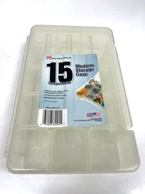 Akro-Mils 15 Compartment Medium Clear Storage Case 05805 11"W x 7"D x 2 3/8"H - Image 1 of 4