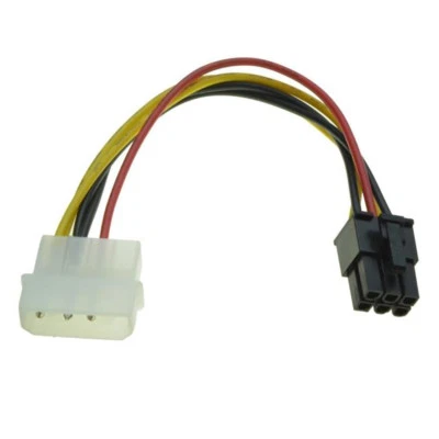 4Pin Molex to 6Pin PCI-Express PCIE Video Card Power Converter Adapter Cable #fg - Bild 1 von 2