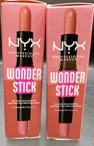(2 Ct.) NYX Wonder Stick Blush - Dual-Ended Cream Blush #WSB01 Light Peach +Baby - Picture 1 of 5