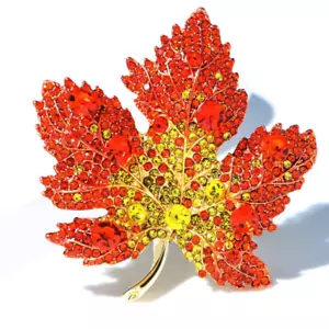 Broche de Arce Color Rojo Invierno Moda Joyería Hermoso Alfiler de Boda - Imagen 1 de 8
