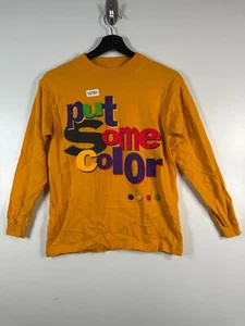 Vtg Kids Boys Bugle Boy Put Some Color Long Sleeve T Shirt Yellow Sz 17.5x23 - Picture 1 of 10