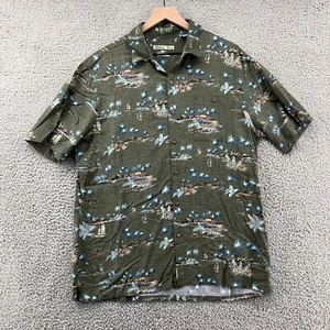 Batik Bay Men's Large Hawaiian Shirt Button Up Palm Trees USA Rayon Short Sleeve - Picture 1 of 10