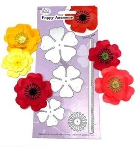 POPPY ANEMONE QUILLING DIES-Quilled Spiral/Layered/Fringed 3D Paper Flowers Die - Picture 1 of 3