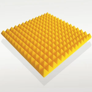 Noppenschaumstoff Schaumstoff Pyramiden Schallschutz Akustikplatten Farbe Gelb - Bild 1 von 3
