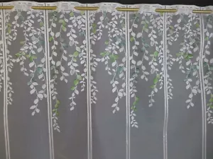 Scheibengardine Bistrogardine Gardine 75 cm hoch grün Eukalyptus Größenwahl - Bild 1 von 3