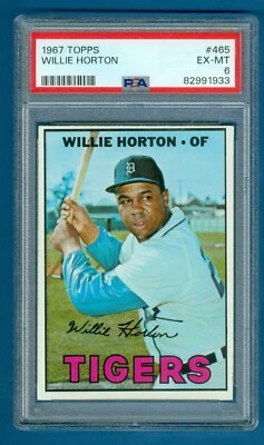 1967 Topps Baseball #465 Willie Horton Tigers PSA 6 EX-MT (From Vending) - Image 1 of 2
