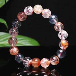 11mm Natural Colorful Snowflake Crystal Quartz Beads Bracelet C1338 - Bild 1 von 8