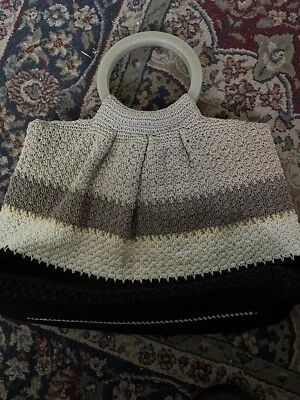 Liz Claiborne Crocheted Handbag. Two Zippers Inside. Magnetic Snap Close Purse - Image 1 of 4