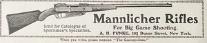Antique MANNLICHER RIFLES For Big Game Shooting A.H. Funke Vtg 1902 Gun Print Ad - Picture 1 of 2