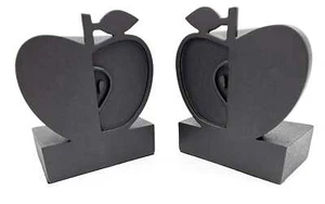 Fully Restored Jonathan Adler Happy Chic Apple Bookends in Textured Black - Picture 1 of 6