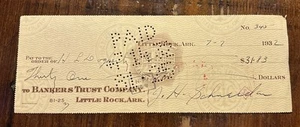 Bankers Trust Co. Little Rock, Arkansas Cheque cancelado con fecha 7/7/1932 - Imagen 1 de 2