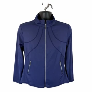 Acegolfs Performance Golf Jacket Blue Size Medium Womens Ruffle Tiered Detail - Picture 1 of 11