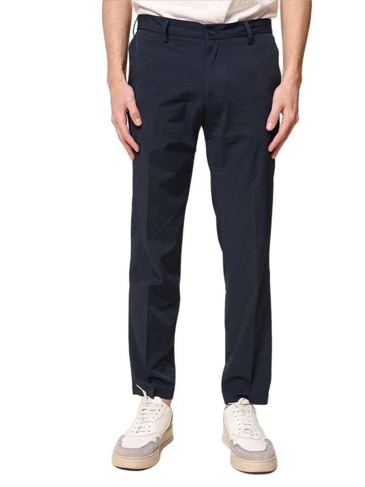 Pantalone classico in tessuto tecnico spandex blu - Immagine 1 di 4